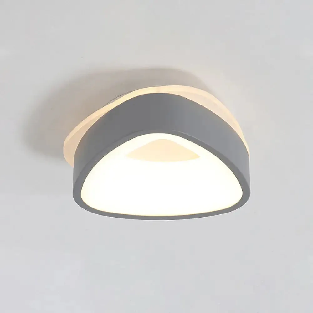 Modern Nordic LED Ceiling Light in Grey/White: Triangle, Round, or Square Design