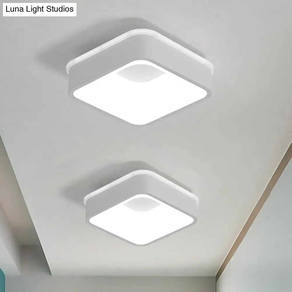 Modern Nordic LED Ceiling Light in Grey/White: Triangle, Round, or Square Design