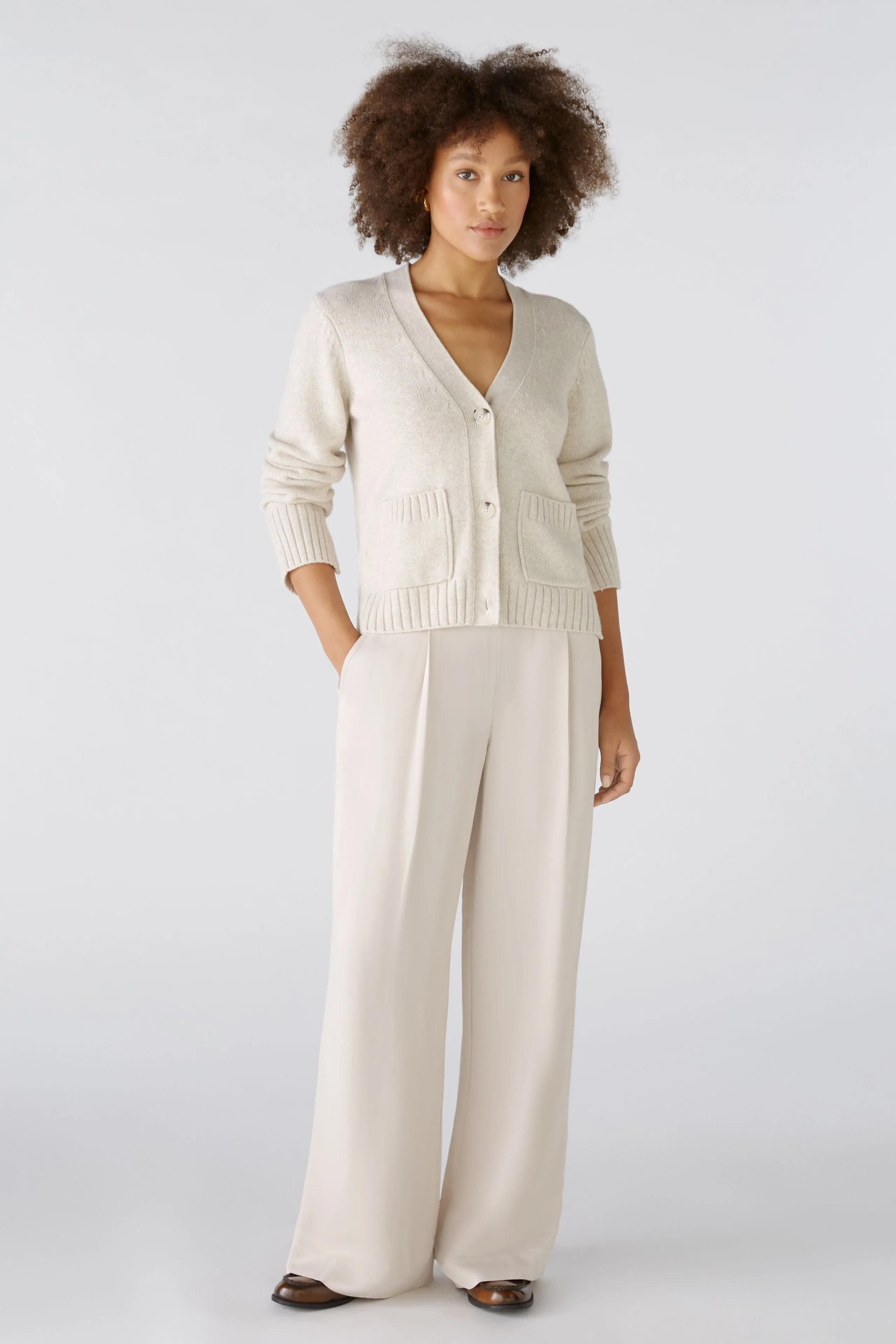 Modern Palazzo Trouser in Light Stone