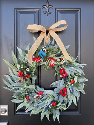 Modern Patriotic Wreath with Bay Leaf