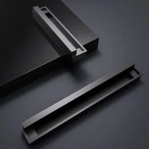 Modern Recessed Cabinet Pulls Matte Pearl Black Nickel