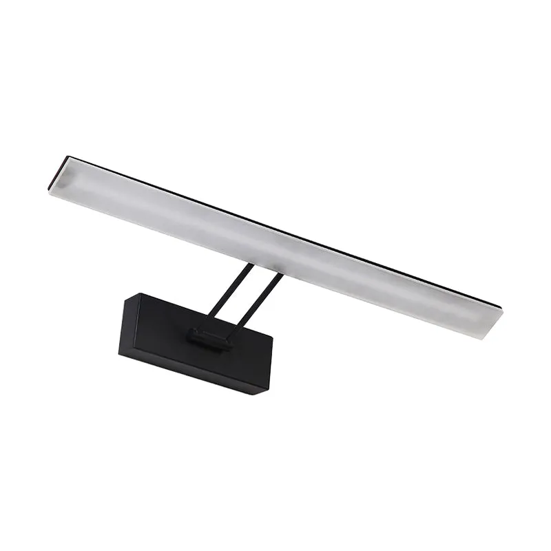 Modern Rectangular Wall Light - Black/White - 16.5"/20.5" W LED Acrylic Vanity Lighting - Warm/White for Bathroom