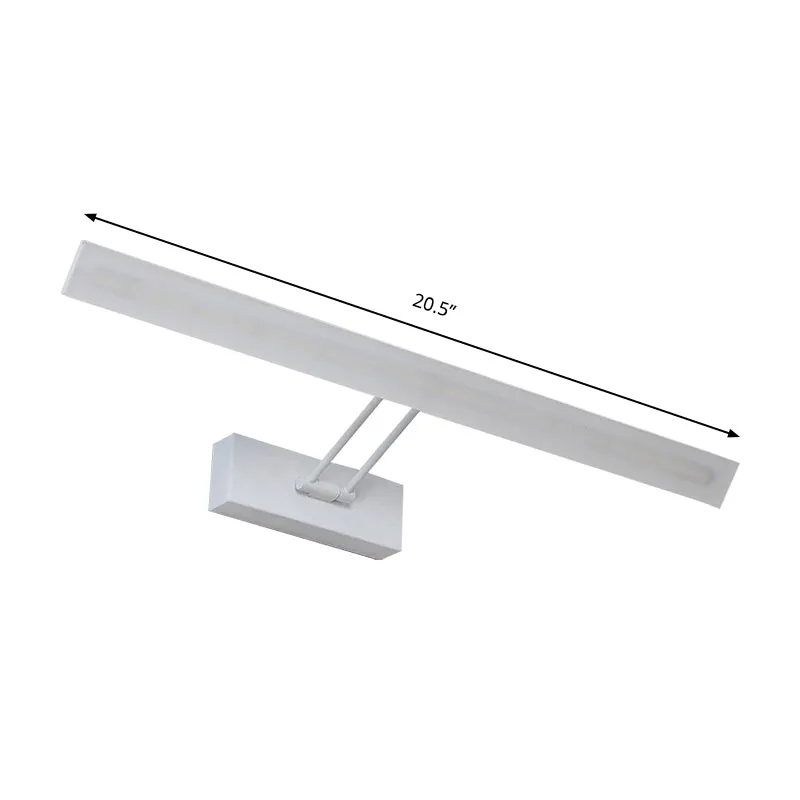 Modern Rectangular Wall Light - Black/White - 16.5"/20.5" W LED Acrylic Vanity Lighting - Warm/White for Bathroom