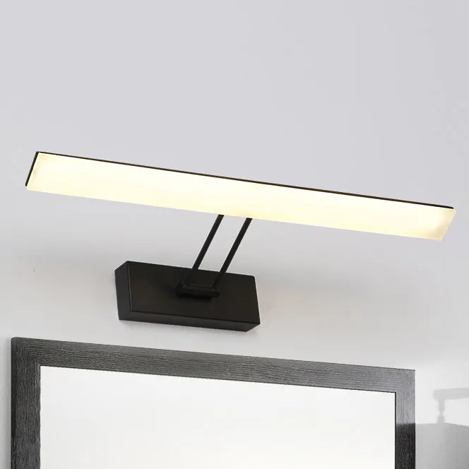 Modern Rectangular Wall Light - Black/White - 16.5"/20.5" W LED Acrylic Vanity Lighting - Warm/White for Bathroom