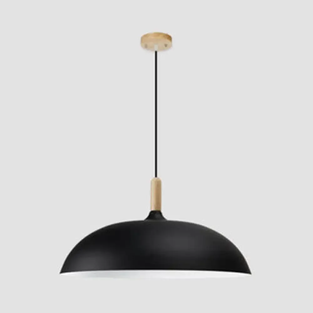 Modern Saucer-Shaped Pendant Lamp for Restaurants and Hotels - 1-Light Aluminum in Black/Coffee/White