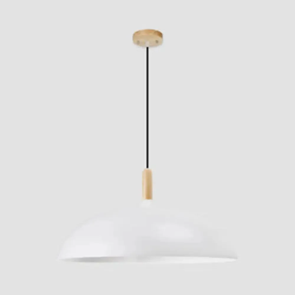 Modern Saucer-Shaped Pendant Lamp for Restaurants and Hotels - 1-Light Aluminum in Black/Coffee/White