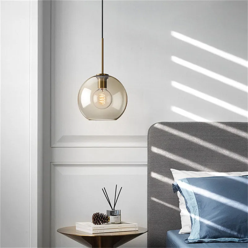 Modern Simple Led Pendant Light Glass Hanging Lamp