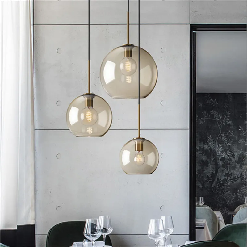 Modern Simple Led Pendant Light Glass Hanging Lamp