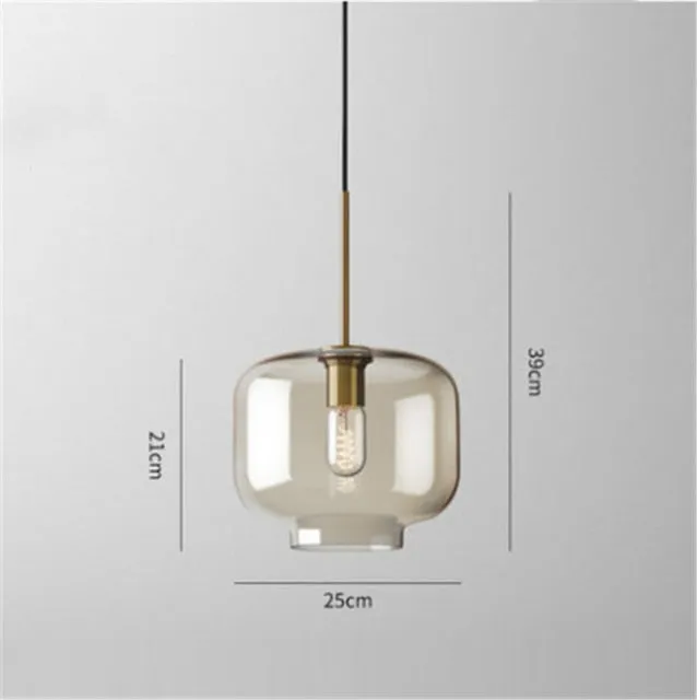 Modern Simple Led Pendant Light Glass Hanging Lamp