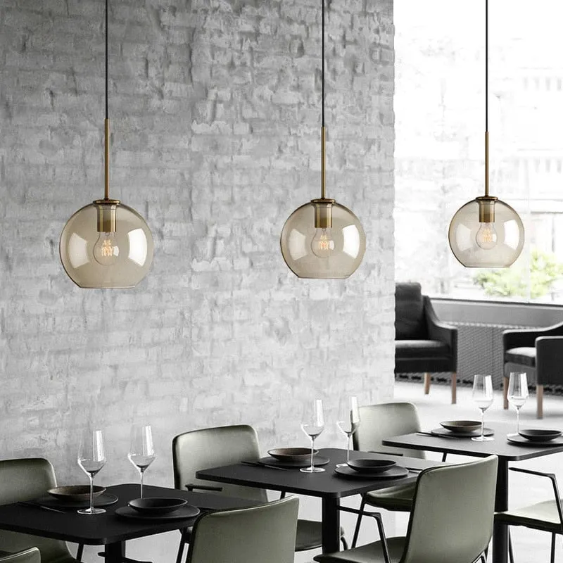 Modern Simple Led Pendant Light Glass Hanging Lamp