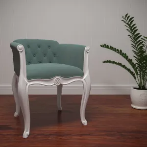 Modern Solid white Green upholstered Designer Arm chair