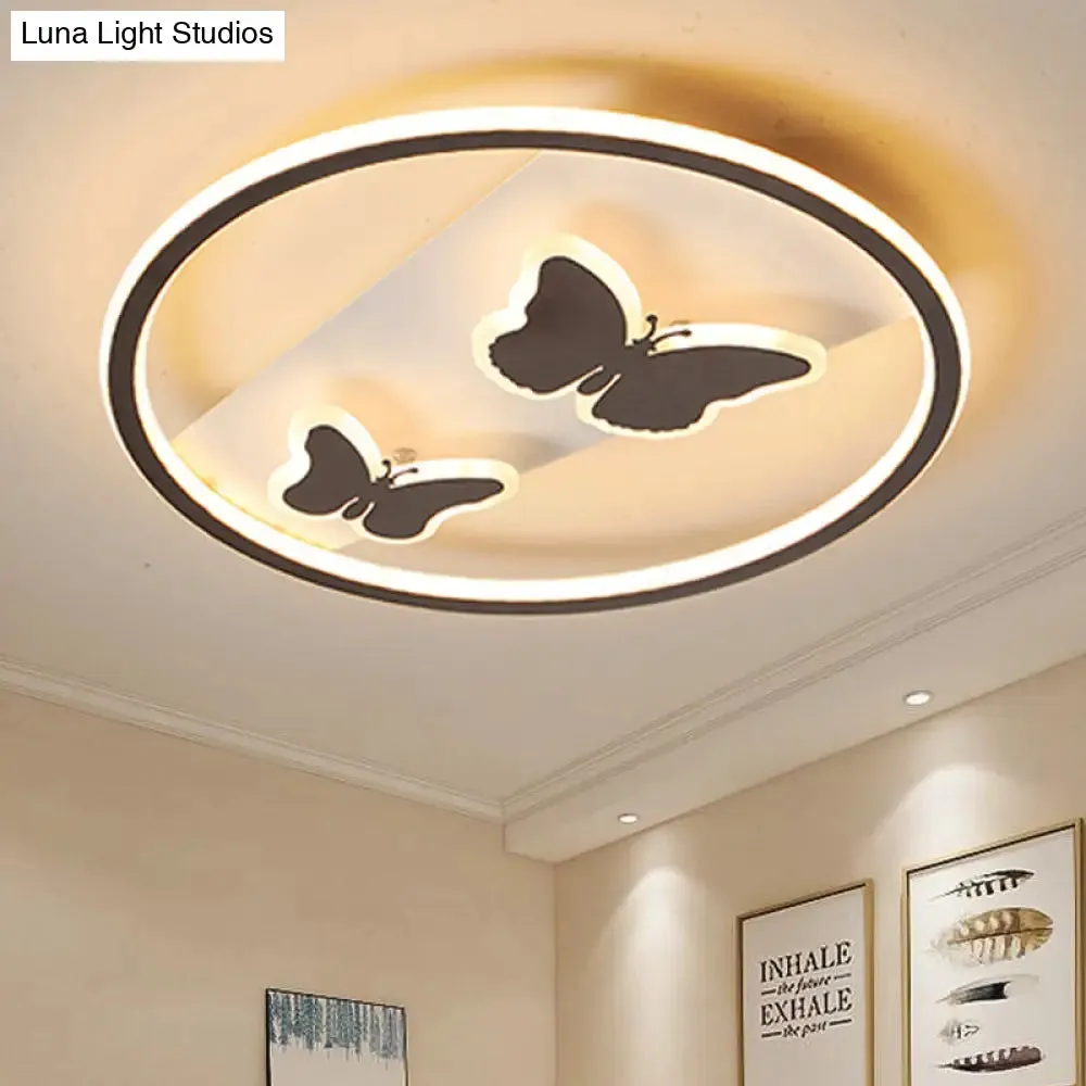 Modern Stylish Black LED Ceiling Light with Double-Butterfly Design - Perfect for Bedroom