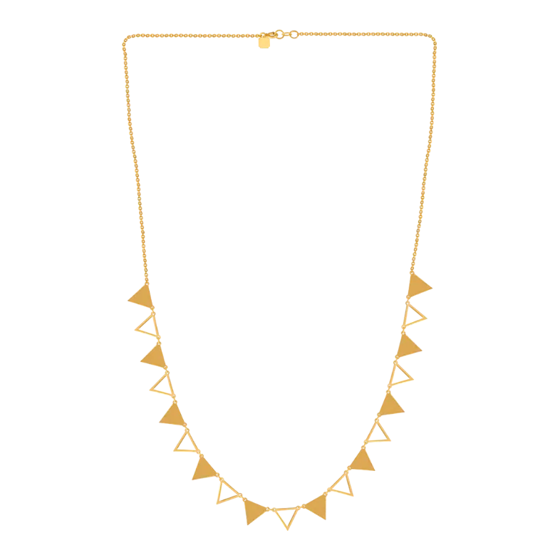 Modern Triangular Shaped 22k Gold Necklace