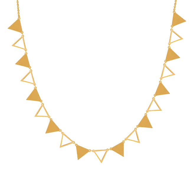 Modern Triangular Shaped 22k Gold Necklace