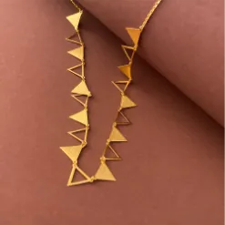 Modern Triangular Shaped 22k Gold Necklace