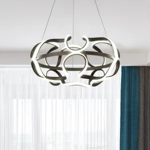 Modern Twisted Acrylic Hanging Lamp: Coffee LED Chandelier Pendant