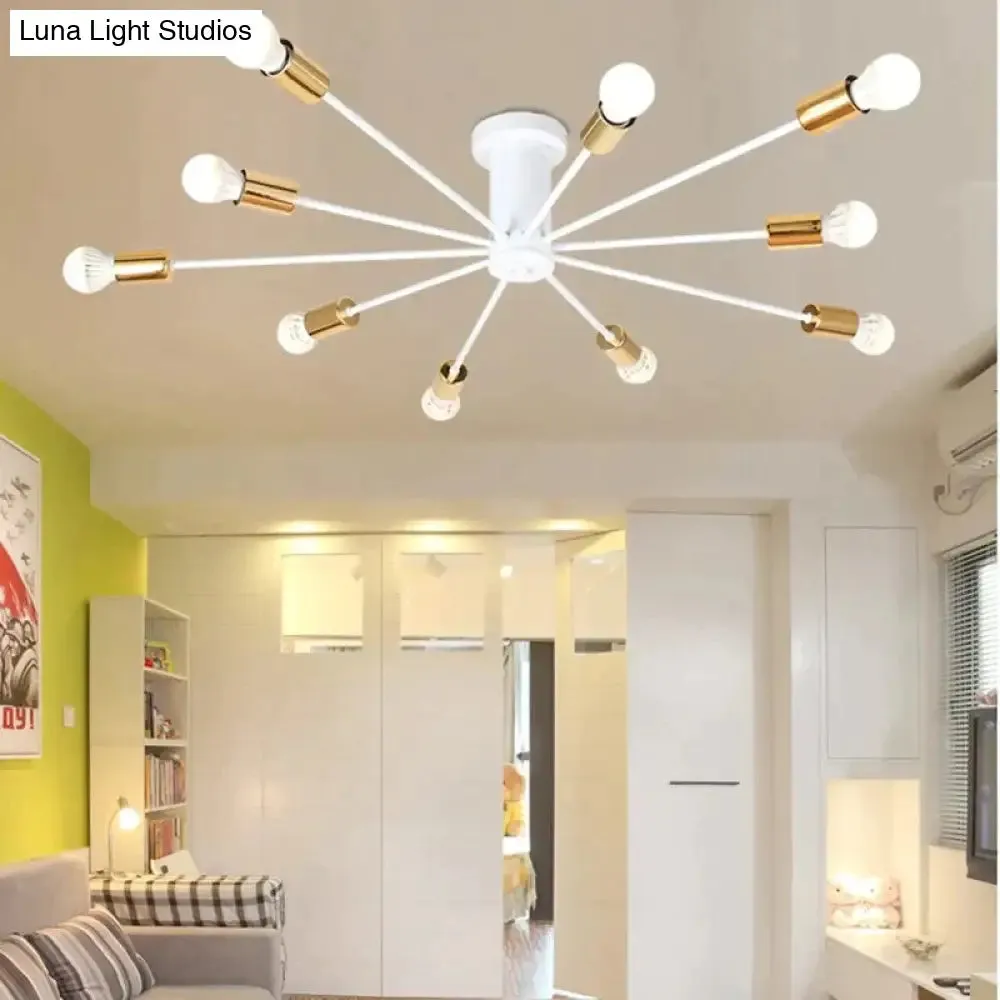 Modern Unique Novelty Painted Ceiling Lamps E27 LED 2 Styles Ceiling Lights For Living Room Bedroom Restaurant Kitchen Cafe