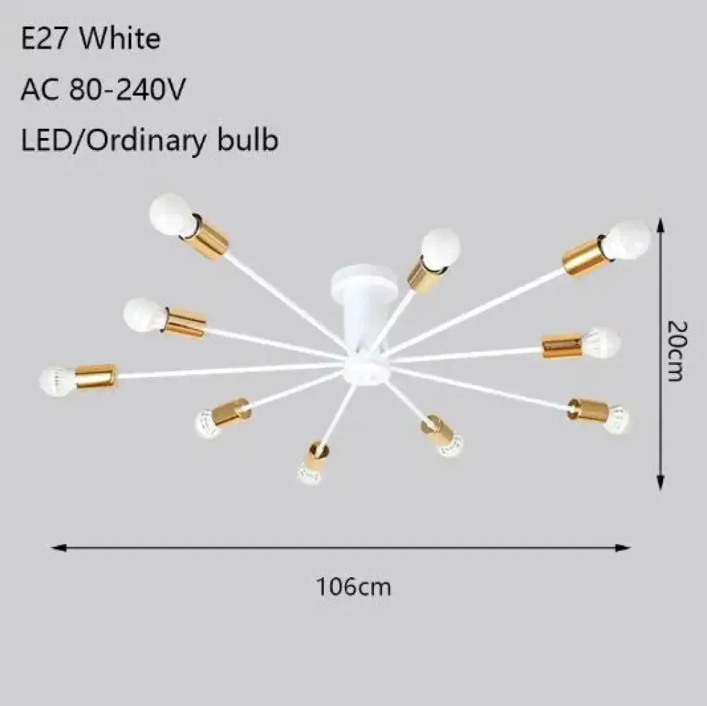 Modern Unique Novelty Painted Ceiling Lamps E27 LED 2 Styles Ceiling Lights For Living Room Bedroom Restaurant Kitchen Cafe