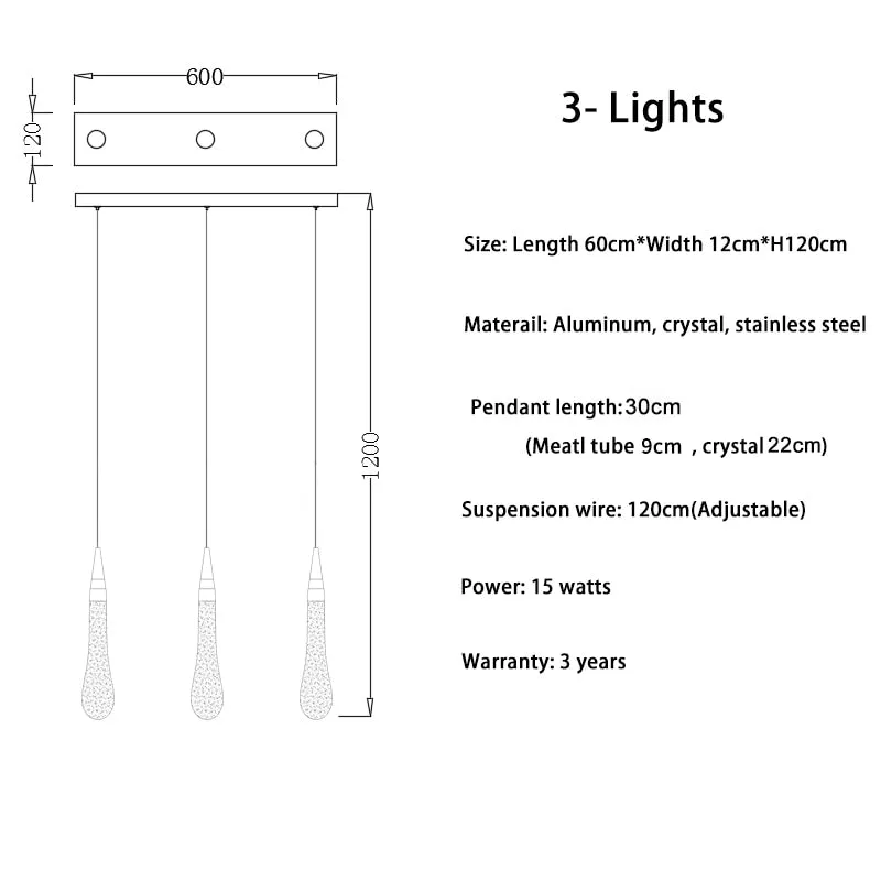 Modern Water Drop Led Crystal Chandelier For Staircase Living Room