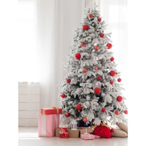 Modern White Christmas Tree Printed Backdrop