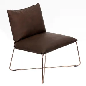 MODERNE LOUNGE CHAIR - DARK BROWN LEATHER