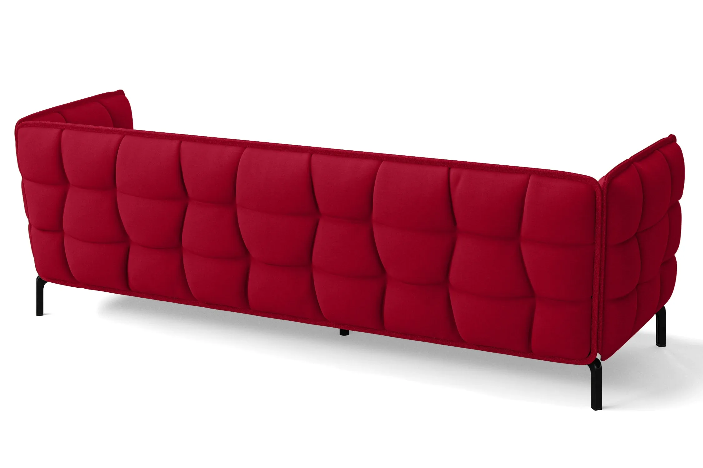 Modica 4 Seater Sofa Red Linen Fabric