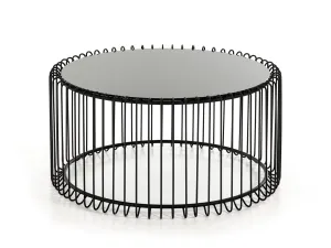 Modrest Beacon Contemporary Black Round Coffee Table