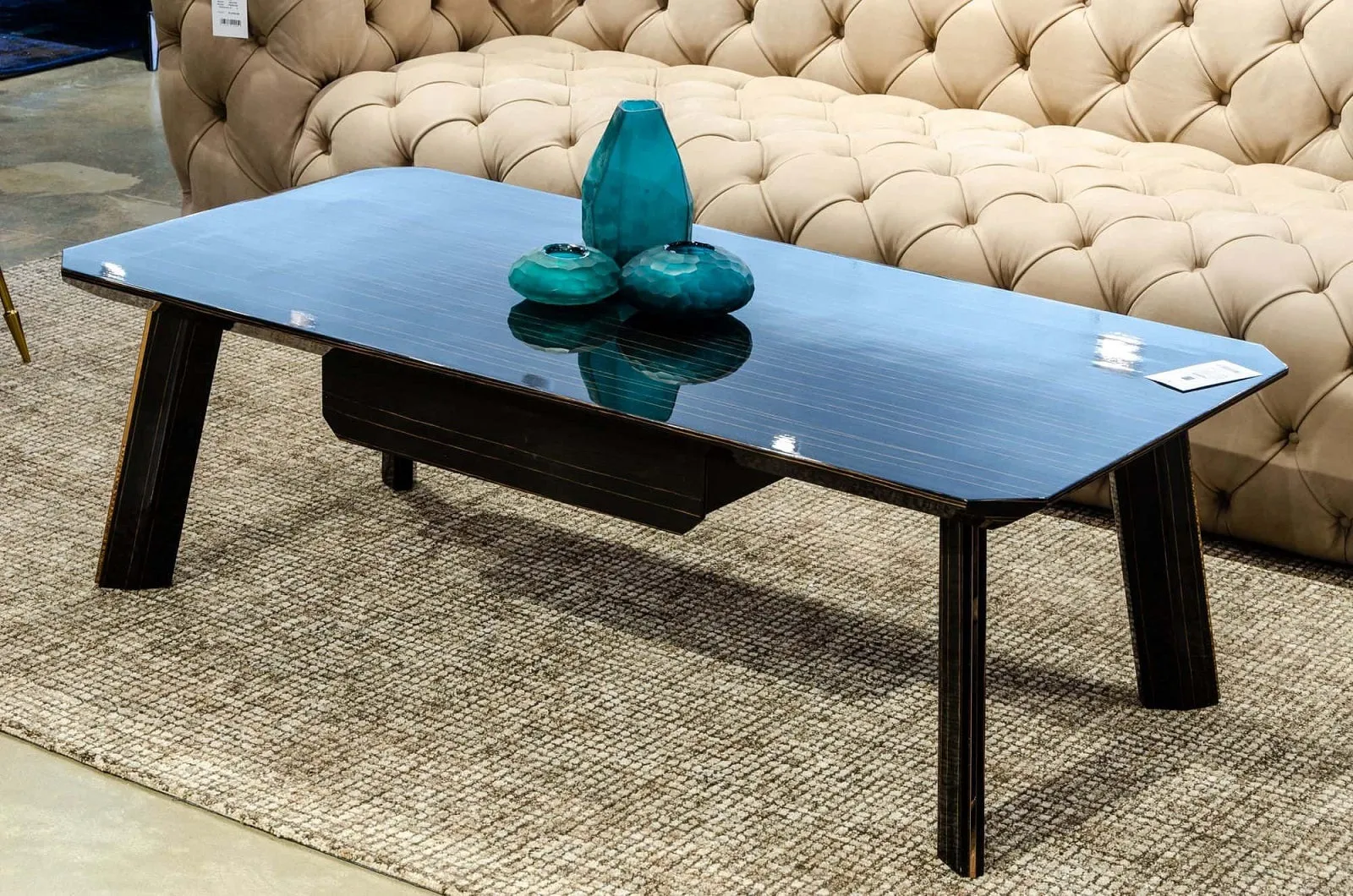 Modrest Chadwick Modern Ebony & Rosegold Coffee Table