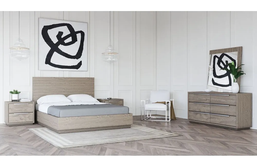 Modrest Samson Contemporary Grey and Silver Bed