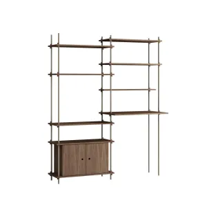 MOEBE double shelving system with cabinet