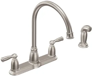 Moen Banbury Series CA87000SRS Kitchen Faucet, 1.5 gpm, 2-Faucet Handle, Stainless Steel, Stainless Steel, Lever Handle :EA: QUANTITY: 1