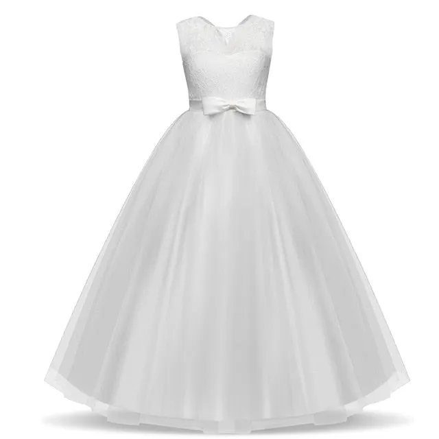 MOF Kids girls dress wedding tulle lace long