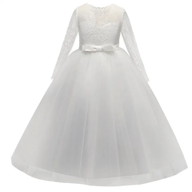 MOF Kids girls dress wedding tulle lace long