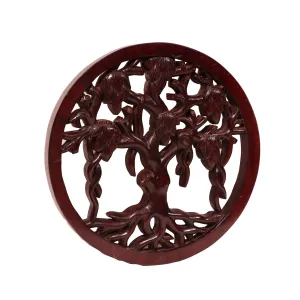 Mohagany Touch Wooden Teak Ring Tree Wall Decor