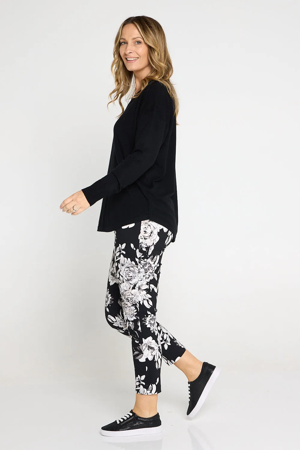 Moira Pants - Black/White Floral