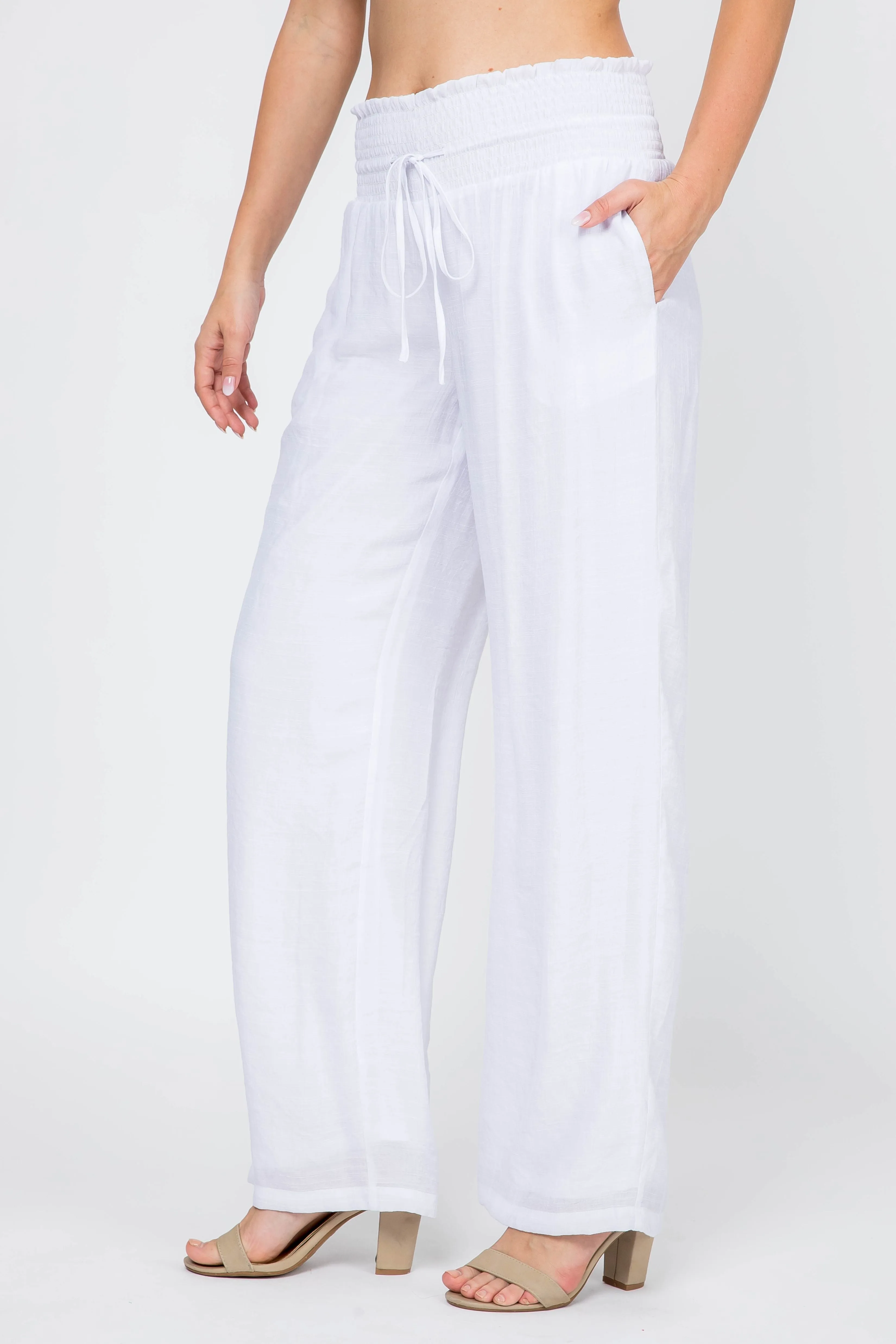 Mojito Women's Casual Resort Wear Drawstring Palazzo Pant