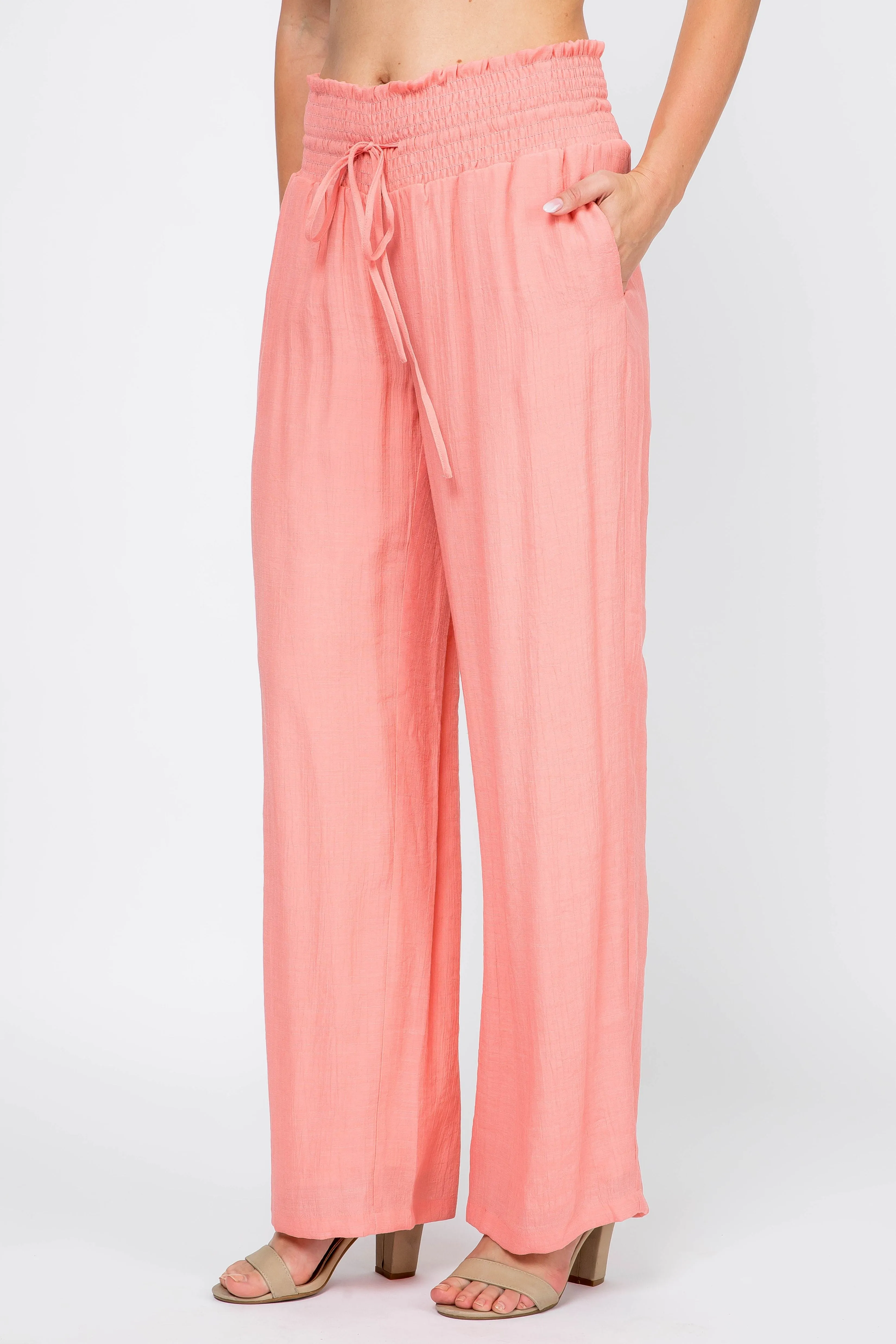 Mojito Women's Casual Resort Wear Drawstring Palazzo Pant