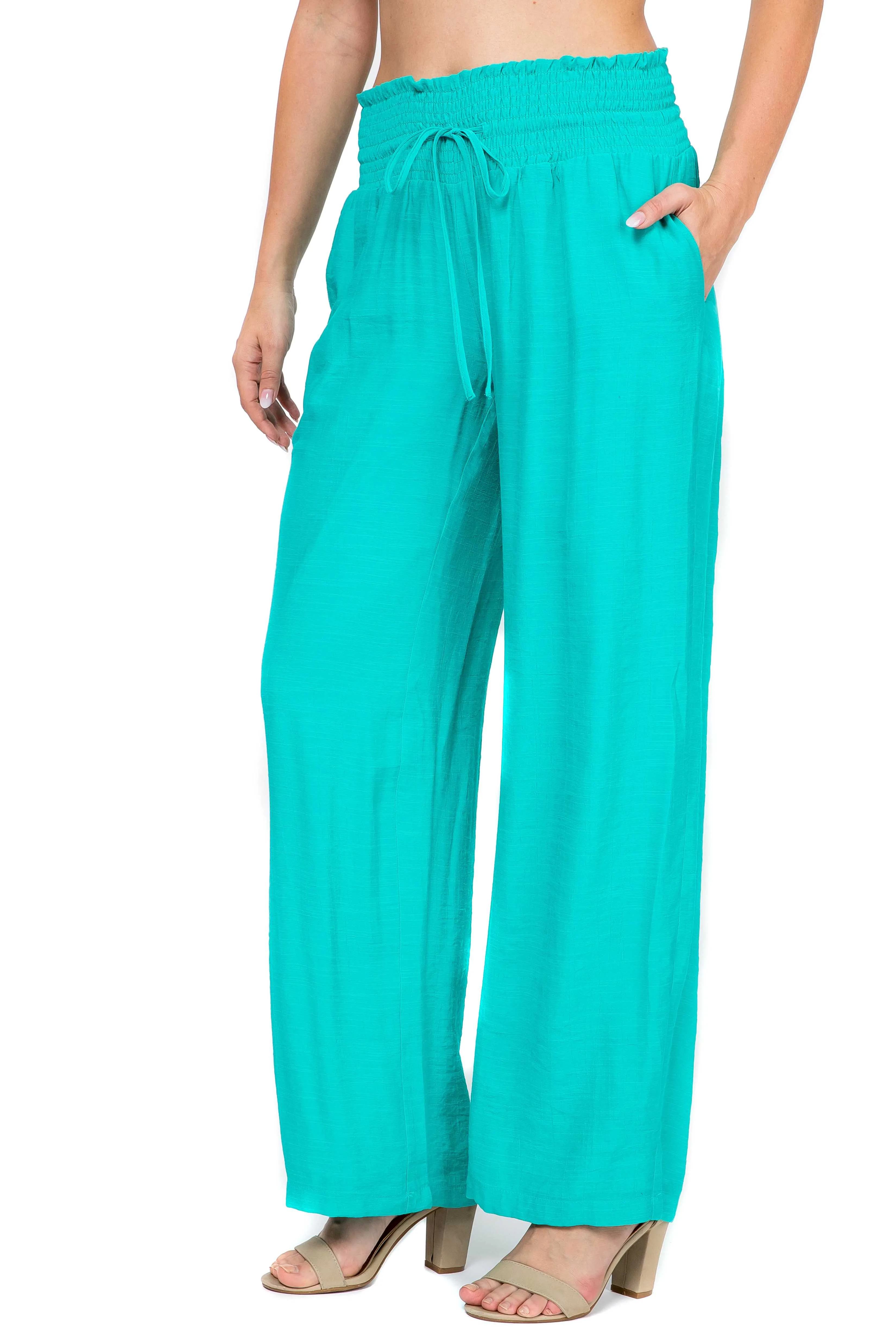 Mojito Women's Casual Resort Wear Drawstring Palazzo Pant