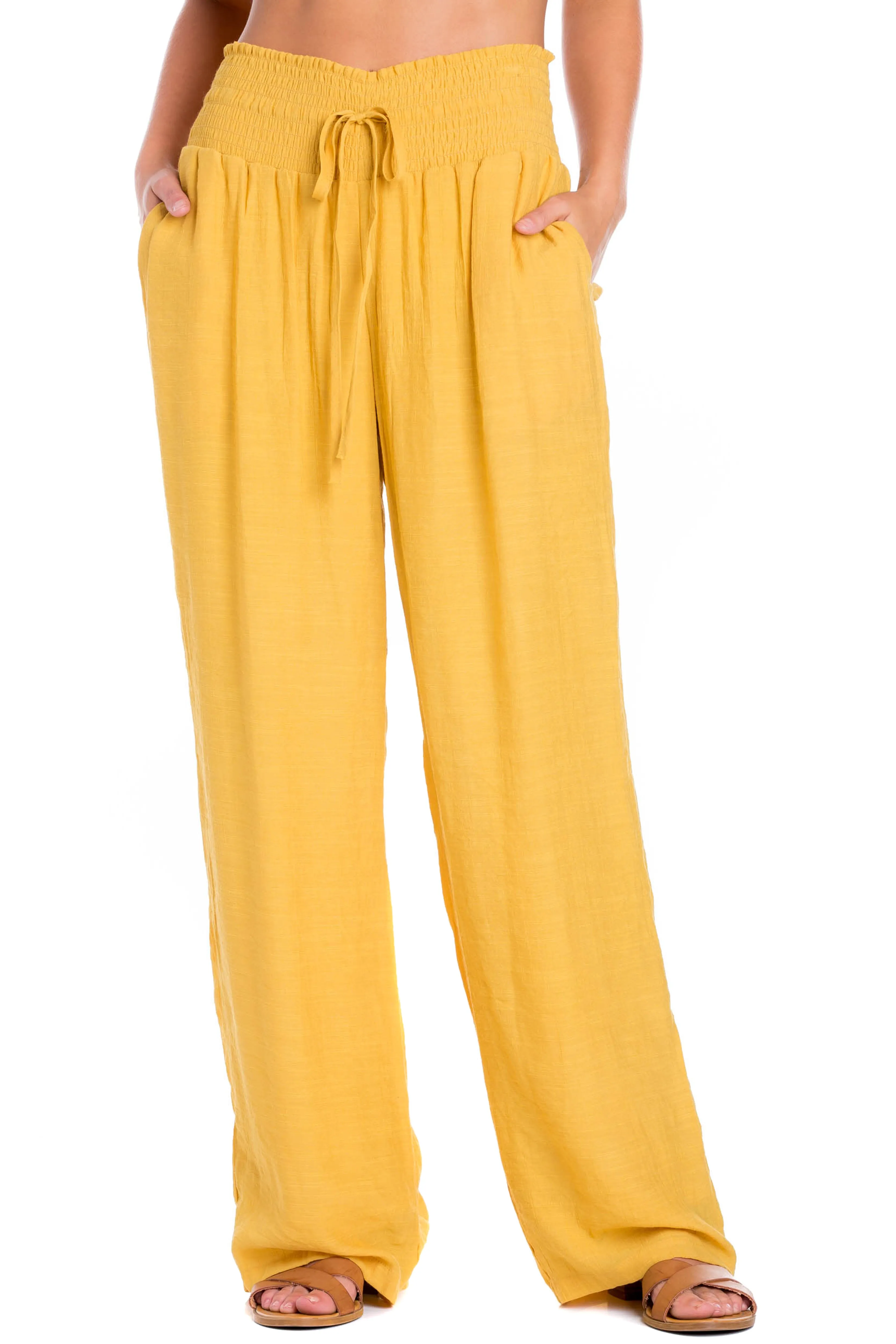 Mojito Women's Casual Resort Wear Drawstring Palazzo Pant