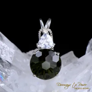 Moldavite Danburite Super Nova Crystal Pendant