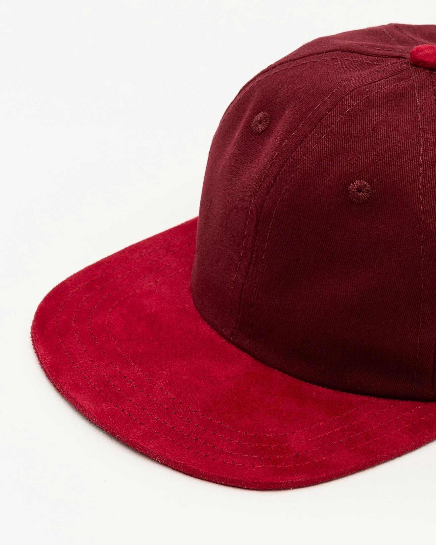 Moleskin Suede Six Panel in Red