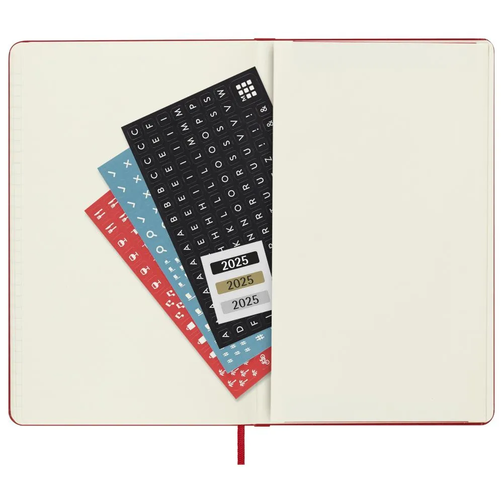 Moleskine 2025 Agenda - Weekly, Large Hardcover, Red