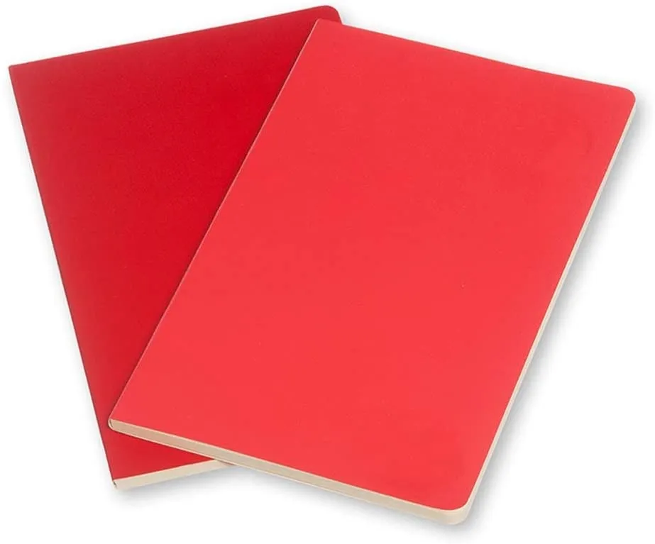 Moleskine Volant Plain Large Notebook Set of 2 Scarlet Red