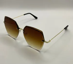 MOLLY | Gold Metal | Gradient Brown Lens