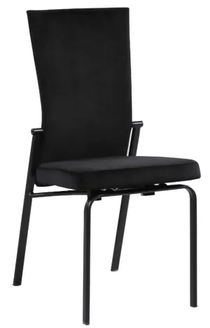 Molly Motion Dining Chair Fabric Black Metal Base