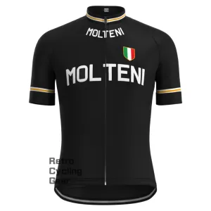 MOLTENI Black Retro Short sleeves Jersey