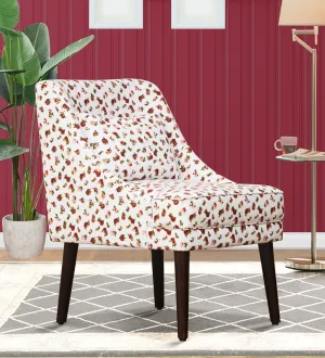 Moly Floral Print Fabric Accent Chair in Multi Colour