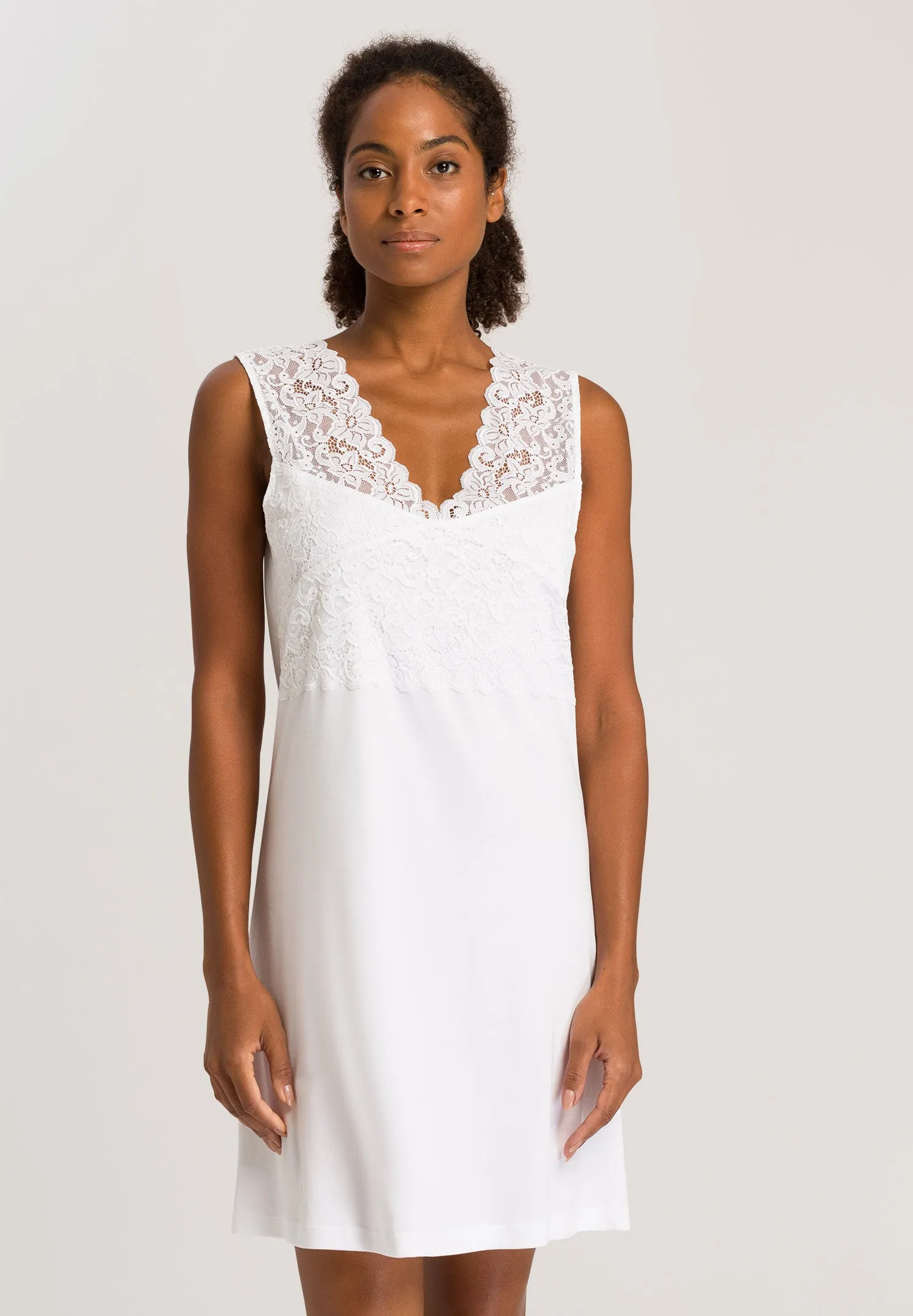 Moments V-Neck Cotton Tank Nightgown | White 77929-101