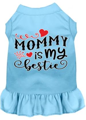 Mommy Is My Bestie Screen Print Dog Dress Baby Blue 4x (22)