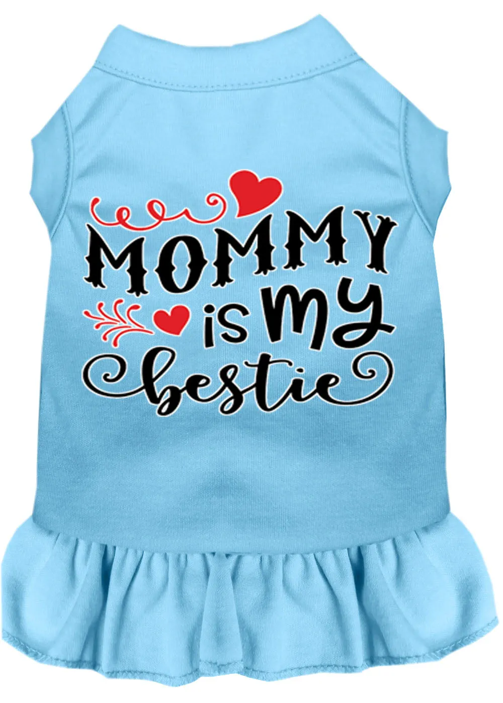 Mommy Is My Bestie Screen Print Dog Dress Baby Blue Xl (16)